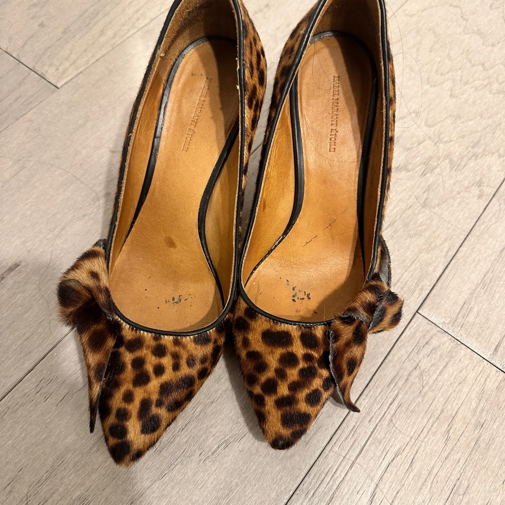 Isabel Marant Etoile Leopard Calf Hair Poppy Pumps